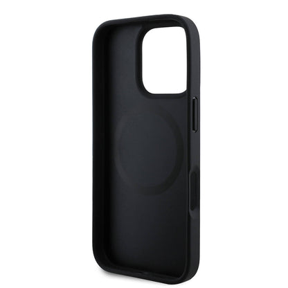 Apple iPhone 16 Pro Max Kılıf U.S. Polo Assn. Orjinal Lisanslı M-safe Şarj Özellikli Circle ve Double Horse Logolu Deri Kapak Siyah