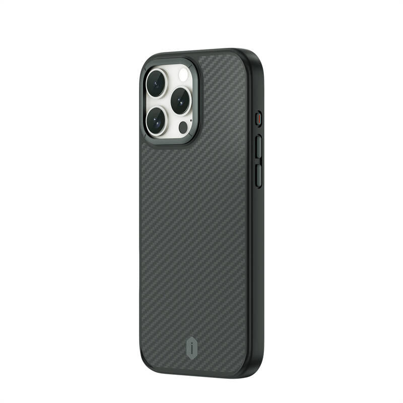 Apple iPhone 16 Pro Max Case Wiwu DCC-205 M-safe Charging Feature Aramid Fiber Design Kevlar Cover Black