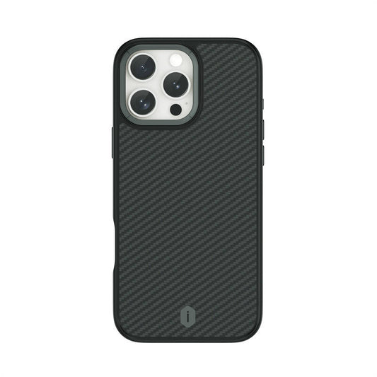Apple iPhone 16 Pro Max Case Wiwu DCC-205 M-safe Charging Feature Aramid Fiber Design Kevlar Cover Black