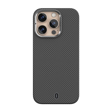 Apple iPhone 16 Pro Max Kılıf Wiwu DCC-208 M-safe Şarj Özellikli Kamera Standlı Aramid Fiber Tasarım Kevlar Kapak