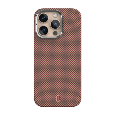Apple iPhone 16 Pro Max Case Wiwu DCC-208 M-safe Charging Feature Camera Stand Aramid Fiber Design Kevlar Cover Red 