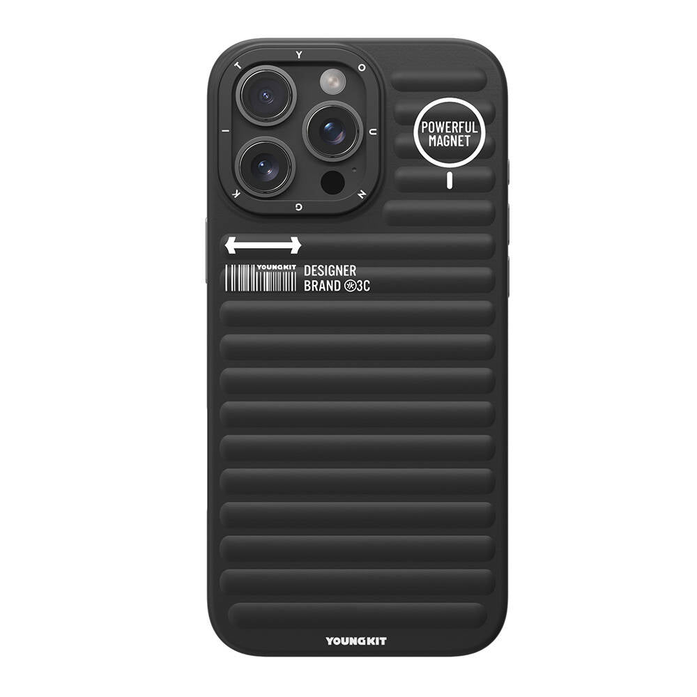 Apple iPhone 16 Pro Max M-safe Charging Case Matte Color Design Youngkit Original Series Cover Black 