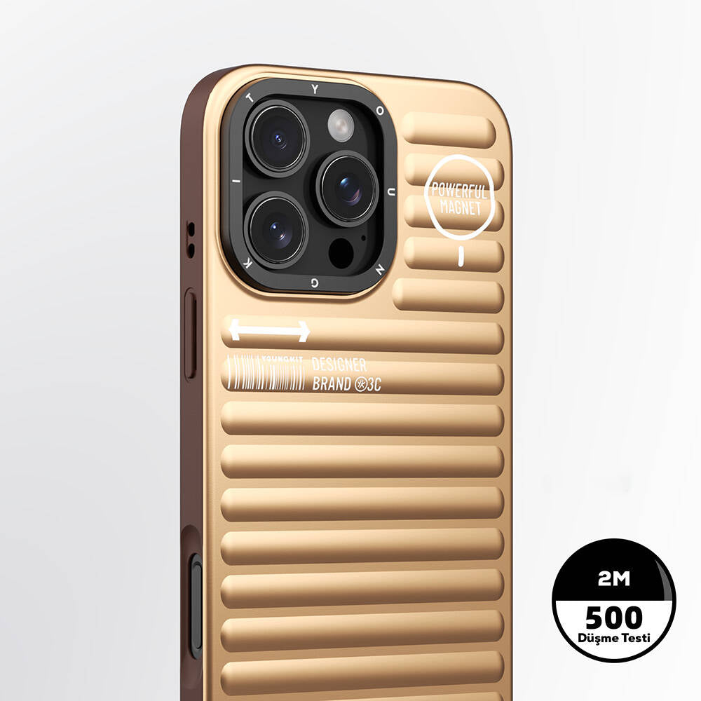 Apple iPhone 16 Pro Max M-safe Charging Case Matte Color Design Youngkit Original Series Cover Gold 