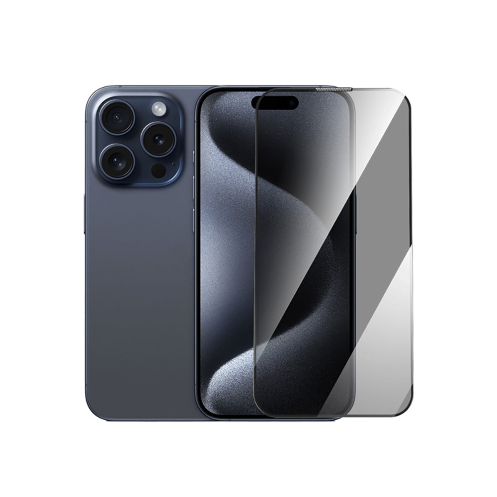 Apple iPhone 16 Pro Max Wiwu GT-021 Titan Guard Series Shock Absorbing Hybrid Polymer Privacy Screen Protector Film + Easy Application Tool Black 