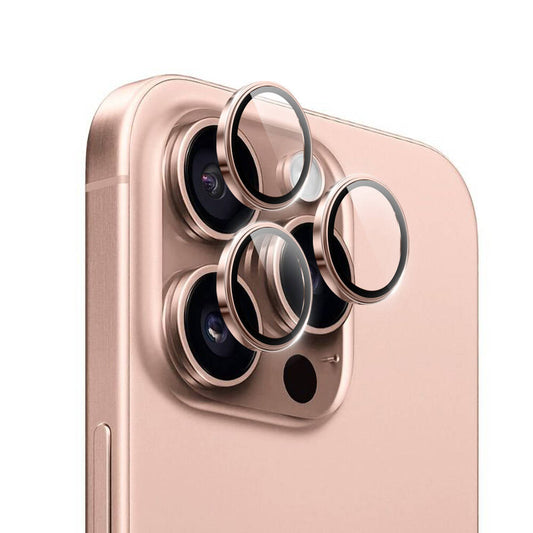 Apple iPhone 16 Pro Max Wiwu LG-003 Lens Guard Scratch Resistant Sapphire Camera Lens Protector Rose Gold 