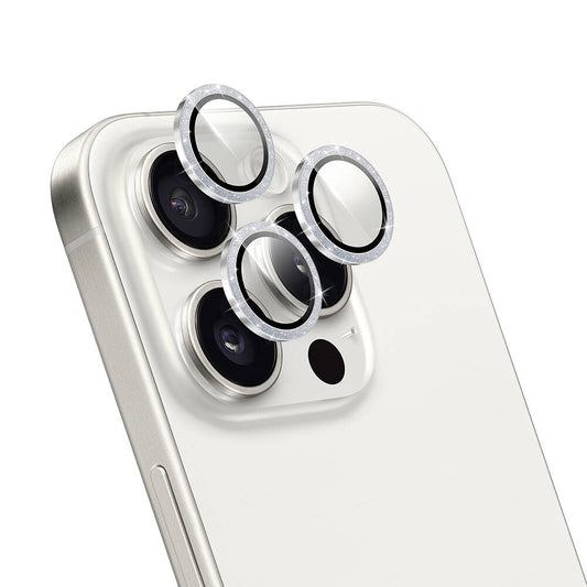 Apple iPhone 16 Pro Max Wiwu LG-006 Diamond Lens Guard Easy Application Camera Lens Protector Silver