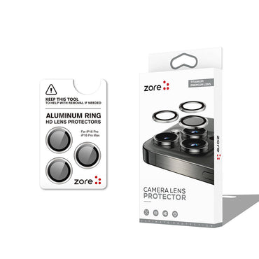 Apple iPhone 16 Pro Max Zore CL-12 Premium Sapphire Anti-Fingerprint Anti-Reflective Camera Lens Protector Silver 