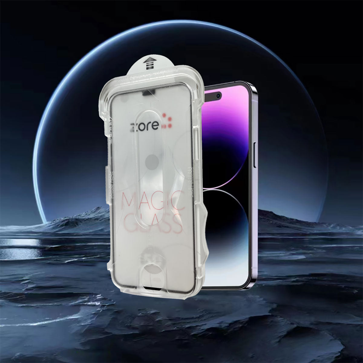 Apple iPhone 16 Pro Max Zore Easy Application Tool 5D Magic Glass Glass Screen Protector Transparent