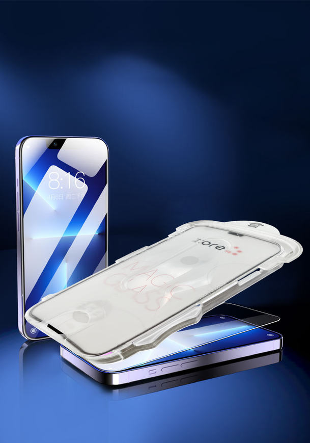 Apple iPhone 16 Pro Max Zore Easy Application Tool 5D Magic Glass Glass Screen Protector Transparent
