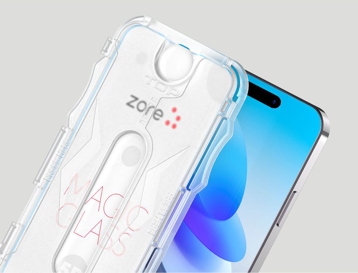 Apple iPhone 16 Pro Max Zore Easy Application Tool 5D Magic Glass Glass Screen Protector Transparent