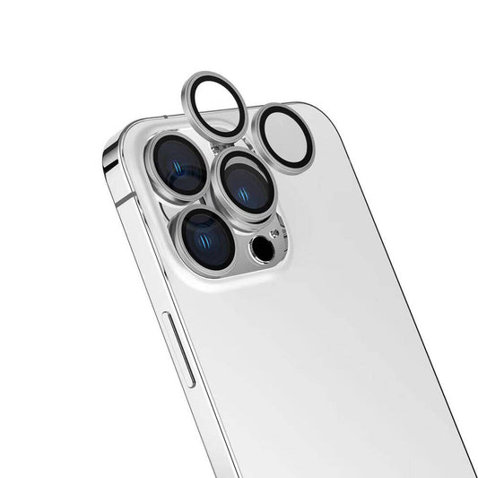 Apple iPhone 16 Pro Max Zore Sapphire CL-15 Fingerprint-Free Anti-Reflective Camera Lens Protector Silver