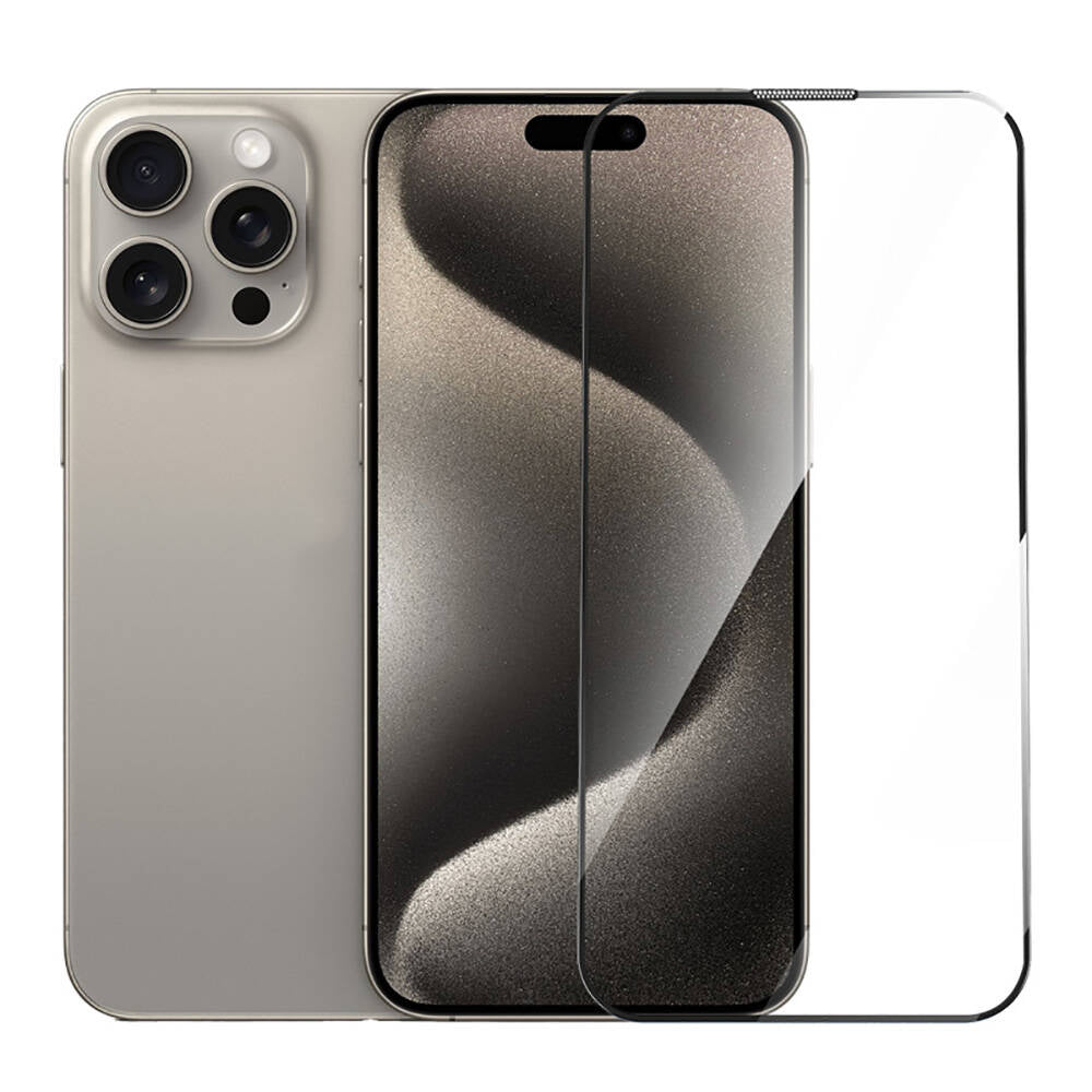 Apple iPhone 16 Pro Wiwu GT-014 Polymer Oleophobic Coating Transparent Smooth Tempered Glass Screen Protector 25-Pack Black 