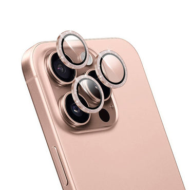 Apple iPhone 16 Pro Wiwu LG-006 Diamond Lens Guard Easy Application Camera Lens Protector Rose Gold