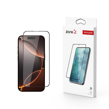 Apple iPhone 16 Pro Zore Rio Glass Screen Protector Black