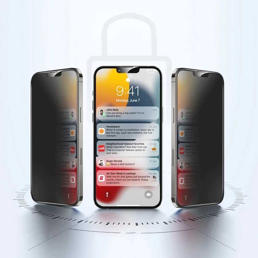 Apple iPhone 16E Davin 5D Privacy Glass Screen Protector Black