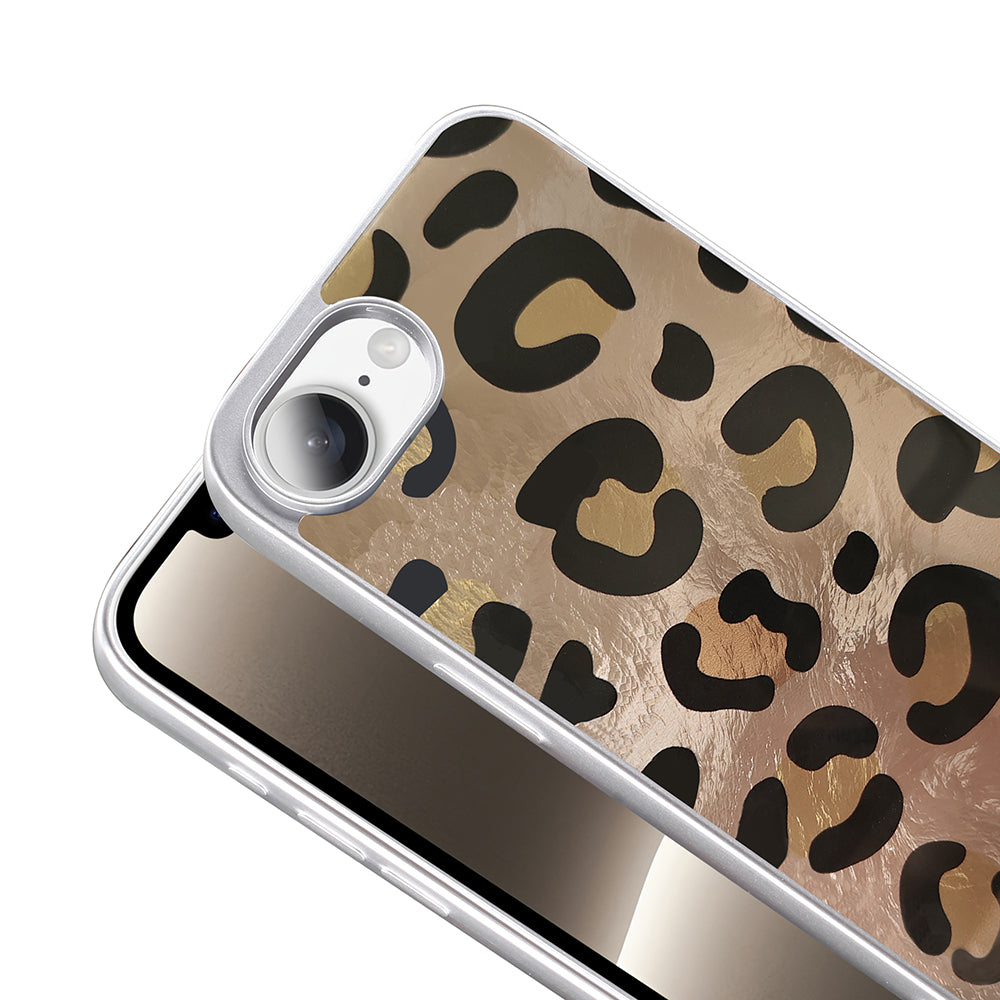 Apple iPhone 16E Case Patterned Zore Mep Cover Gold Leopard