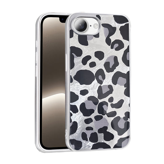 Apple iPhone 16E Case Patterned Zore Mep Cover Gray Leopard