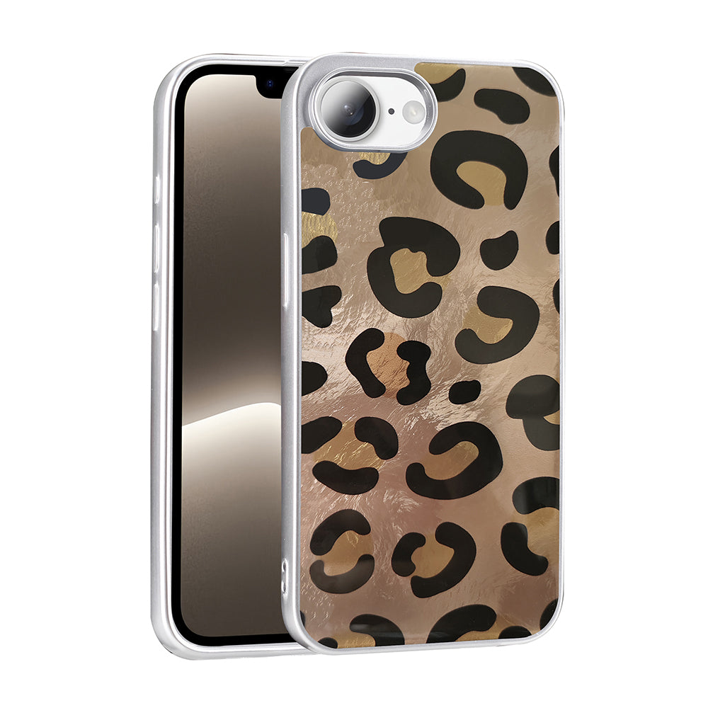 Apple iPhone 16E Case Patterned Zore Mep Cover Gold Leopard