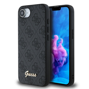 Apple iPhone 16E Kılıf Guess Orjinal Lisanslı 4G Desenli Script Metal Logolu Kapak Pembe