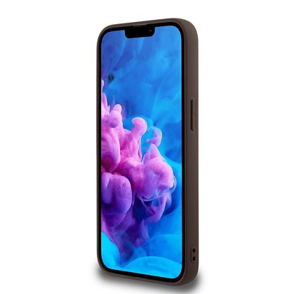 Apple iPhone 16E Kılıf Guess Orjinal Lisanslı M-safe Şarj Özellikli PU Halkalı 4G Desenli Yazı Logolu Kapak Siyah