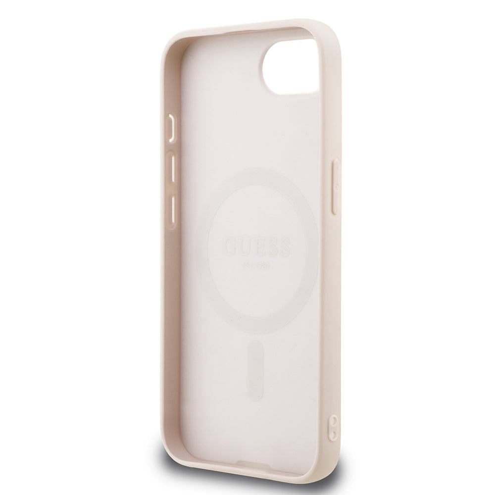 Apple iPhone 16E Kılıf Guess Orjinal Lisanslı M-safe Şarj Özellikli Small 4G Classic Kapak Pembe