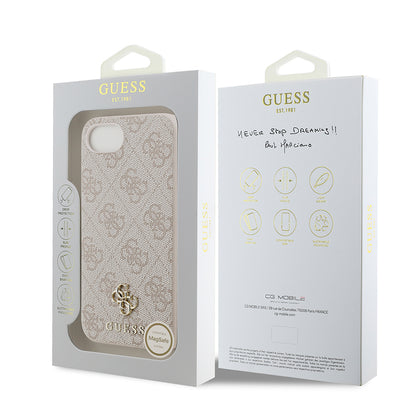 Apple iPhone 16E Kılıf Guess Orjinal Lisanslı M-safe Şarj Özellikli Small 4G Classic Kapak Siyah