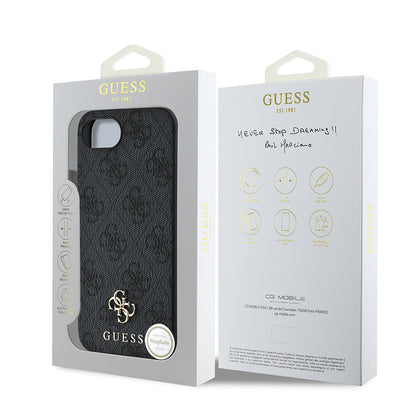 Apple iPhone 16E Kılıf Guess Orjinal Lisanslı M-safe Şarj Özellikli Small 4G Classic Kapak Pembe