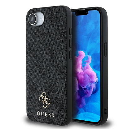 Apple iPhone 16E Kılıf Guess Orjinal Lisanslı M-safe Şarj Özellikli Small 4G Classic Kapak Siyah