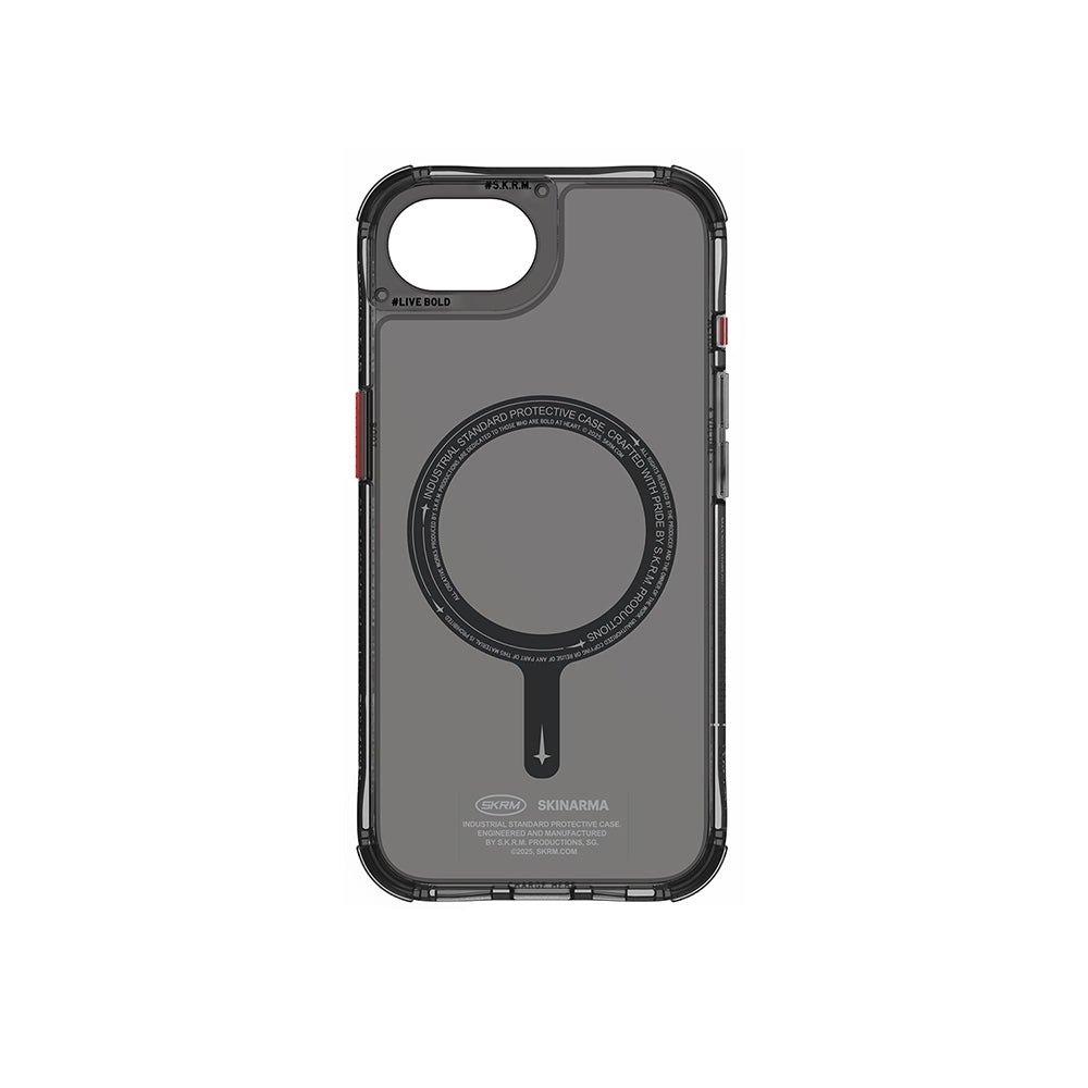 Apple iPhone 16E Kılıf M-safe Şarj Özellikli Şeffaf Airbag Tasarımlı Skinarma Saido Kapak Şeffaf