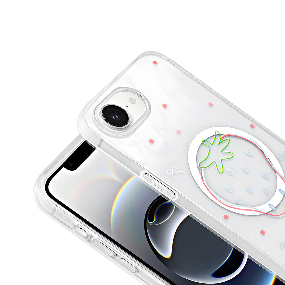 Apple iPhone 16E Case M-Safe Charging Transparent Zore Folk Hard Cover Cute Dog