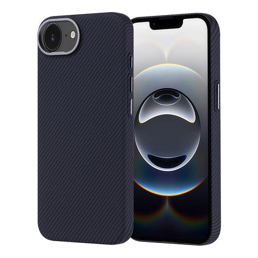 Apple iPhone 16E Case with M-safe Charging Function Carbon Fiber Look Zore Nekst Cover Black 