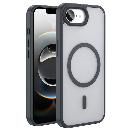 Apple iPhone 16E Case M-safe Charging Feature Matte Back Surface Zore Sio Cover Black 