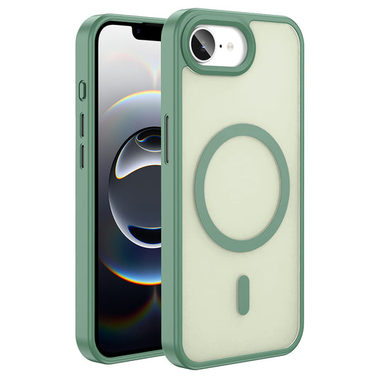 Apple iPhone 16E Case M-safe Charging Feature Matte Back Surface Zore Sio Cover Dark Green 
