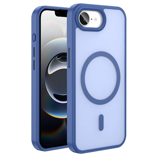 Apple iPhone 16E Case M-safe Charging Feature Matte Back Surface Zore Sio Cover Navy Blue 