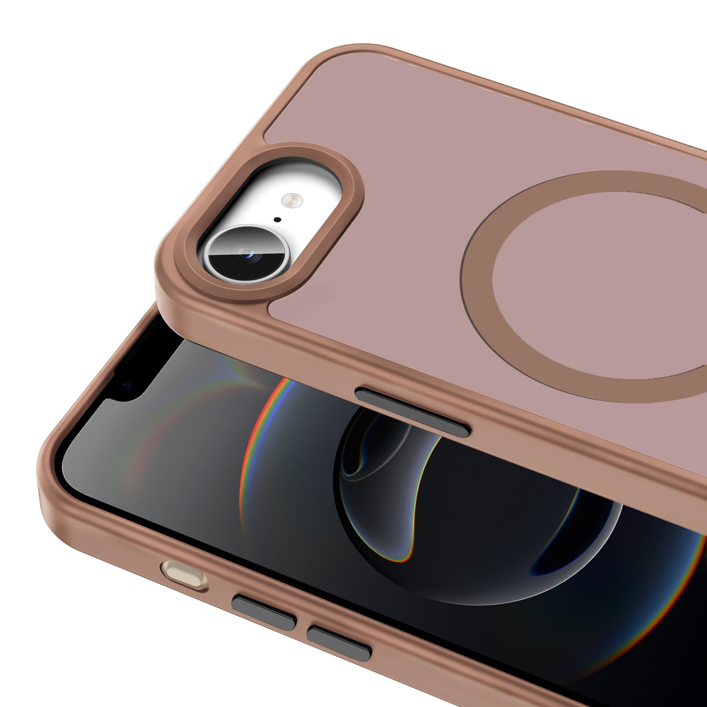 Apple iPhone 16E Kılıf M-safe Şarj Özellikli Mat Arka Yüzey Zore Sio Kapak Koyu Yeşil