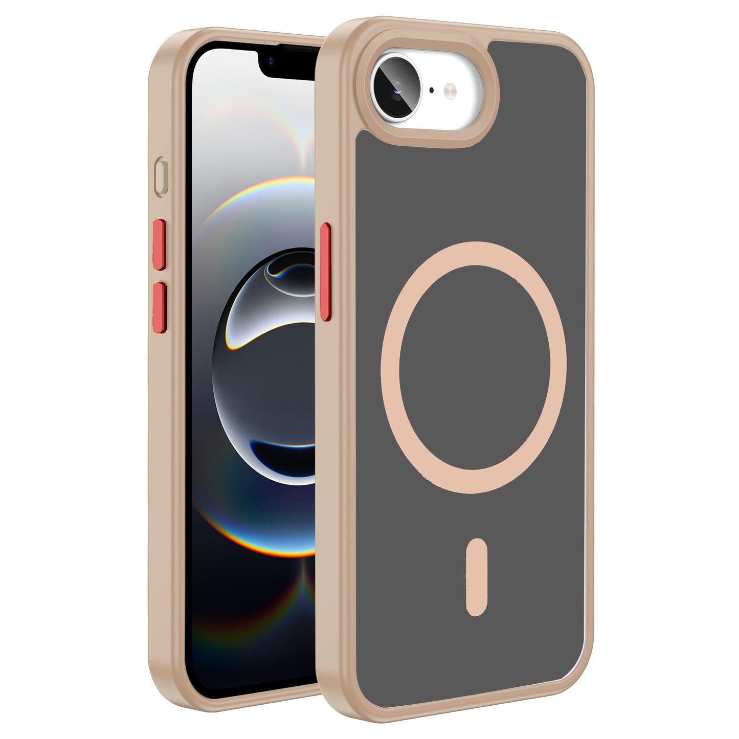 Apple iPhone 16E Kılıf M-safe Şarj Özellikli Mat Arka Yüzey Zore Sio Kapak Rose Gold