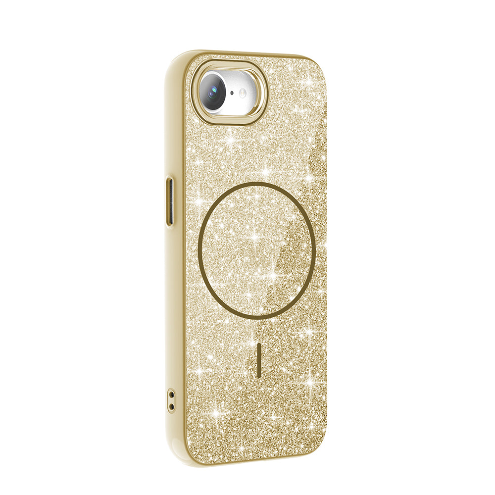 Apple iPhone 16E Case M-safe Charging Feature Shining Glitter Zore Oxo Cover Pink