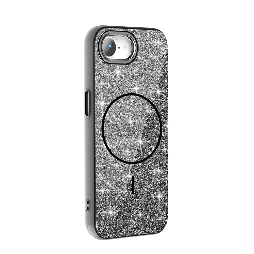 Apple iPhone 16E Case M-safe Charging Feature Shining Glitter Zore Oxo Cover Pink