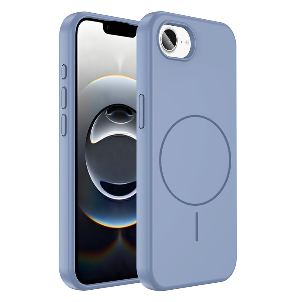 Apple iPhone 16E Case M-Safe Charging Feature Liquid Technology Erasable Hard Zore Kiwi Cover Titanium-Gray