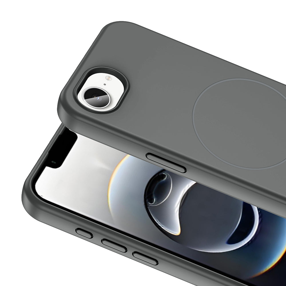 Apple iPhone 16E Case M-Safe Charging Feature Liquid Technology Erasable Hard Zore Kiwi Cover Black