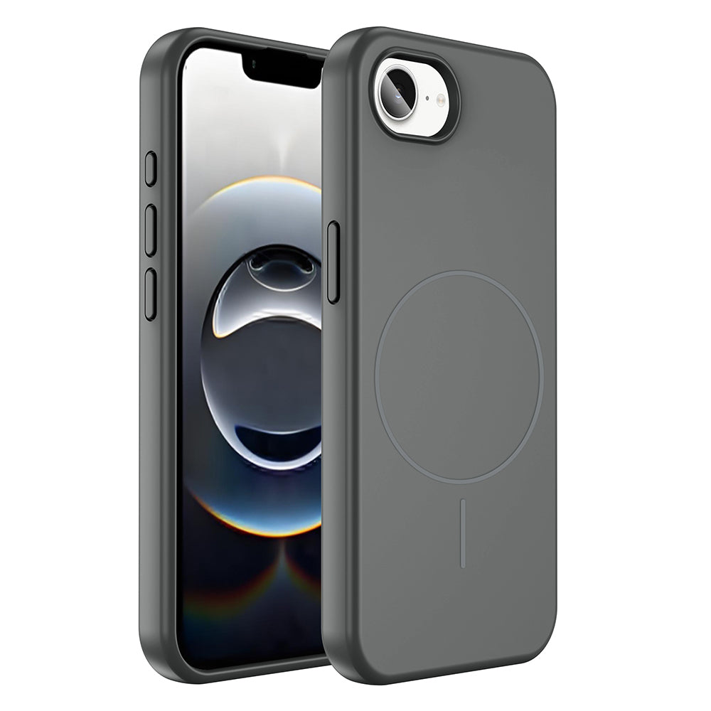 Apple iPhone 16E Case M-Safe Charging Feature Liquid Technology Erasable Hard Zore Kiwi Cover Titanium-Gray