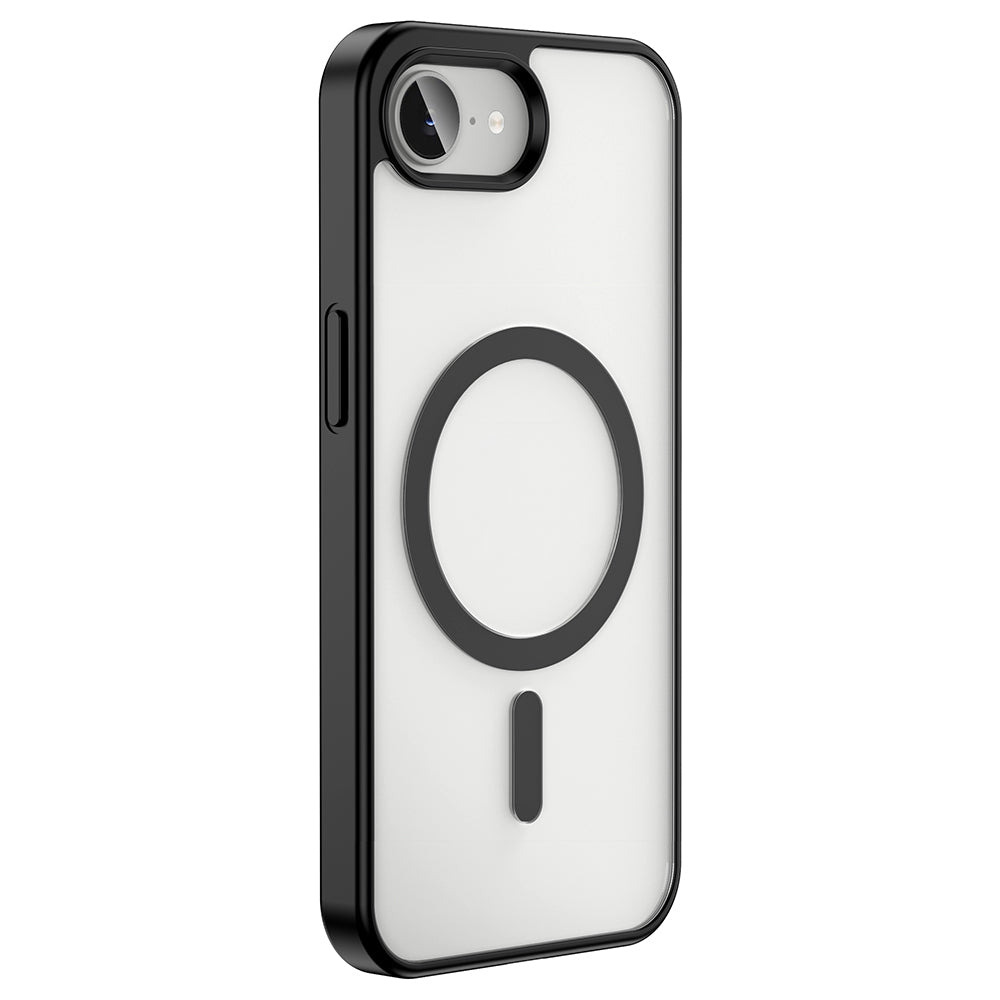 Apple iPhone 16E Case M-safe Wireless Charging Feature Silicone Zore Aegean Cover Black
