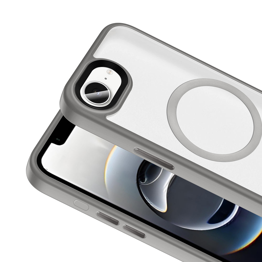 Apple iPhone 16E Case Matte Back Surface Wireless Charging Feature Zore Flet M-safe Cover Titanium-Gray