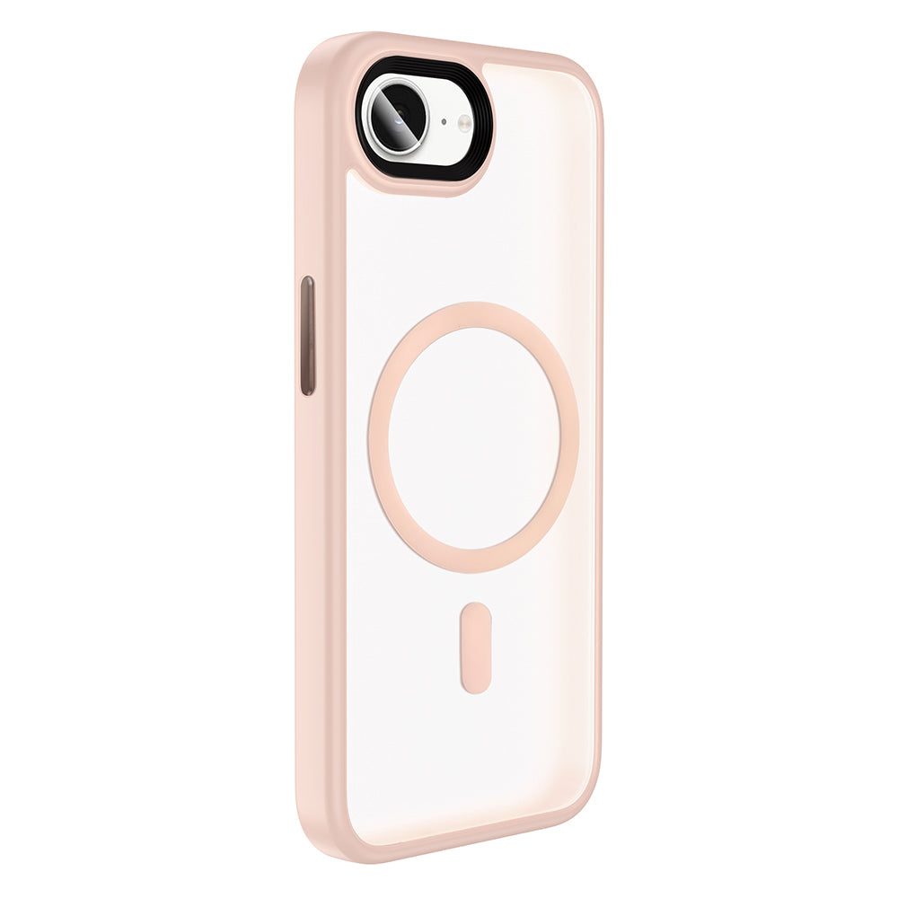 Apple iPhone 16E Case Matte Back Surface Wireless Charging Feature Zore Flet M-safe Cover Pink