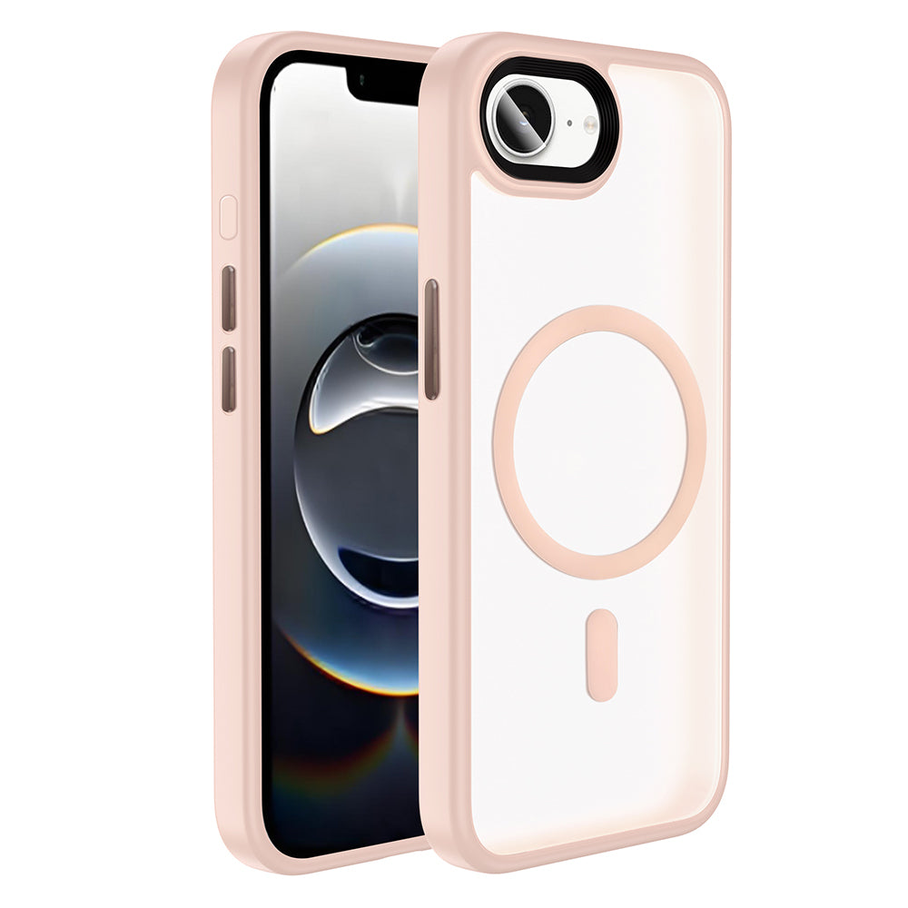 Apple iPhone 16E Case Matte Back Surface Wireless Charging Feature Zore Flet M-safe Cover Pink
