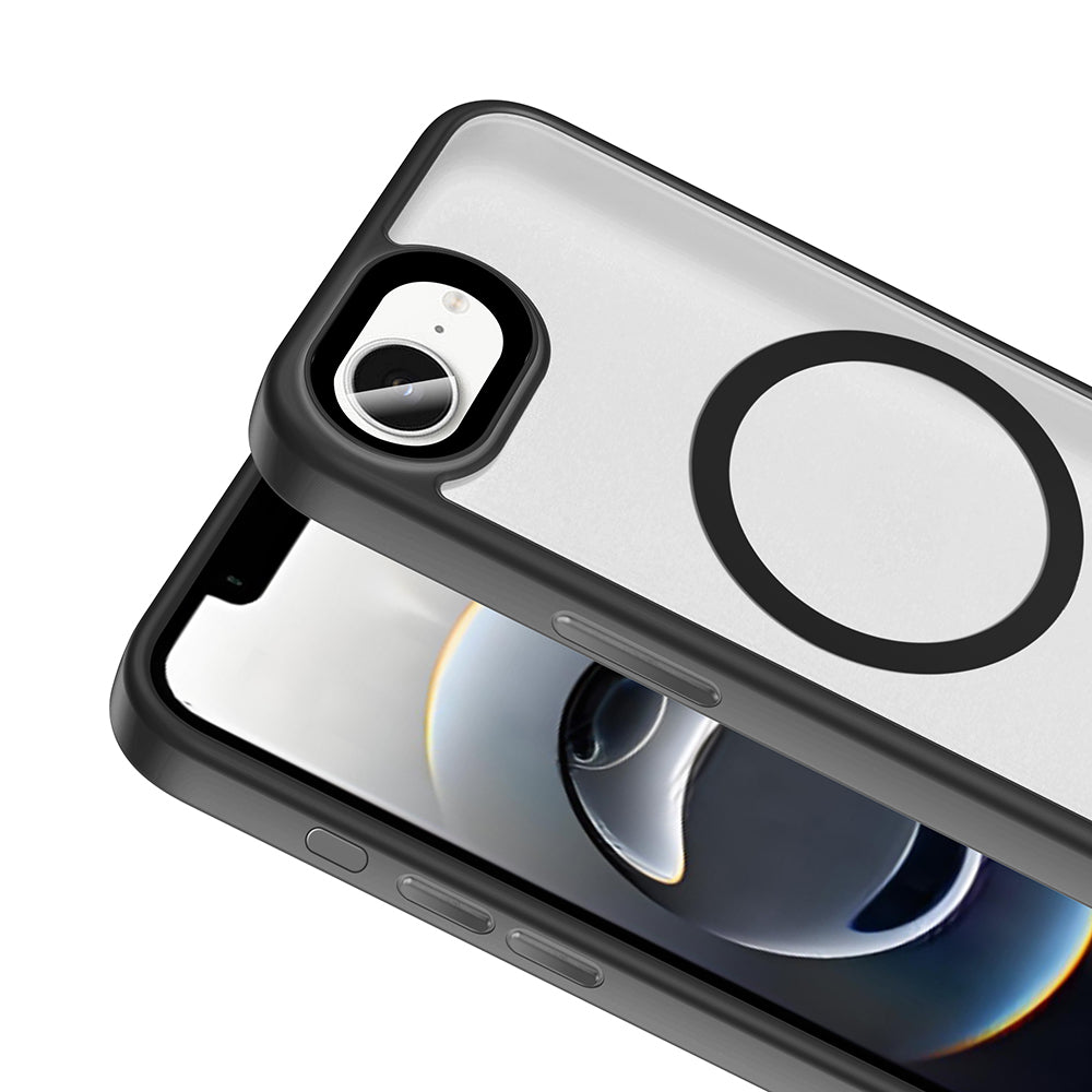 Apple iPhone 16E Case Matte Back Surface Wireless Charging Feature Zore Flet M-safe Cover Titanium-Gray