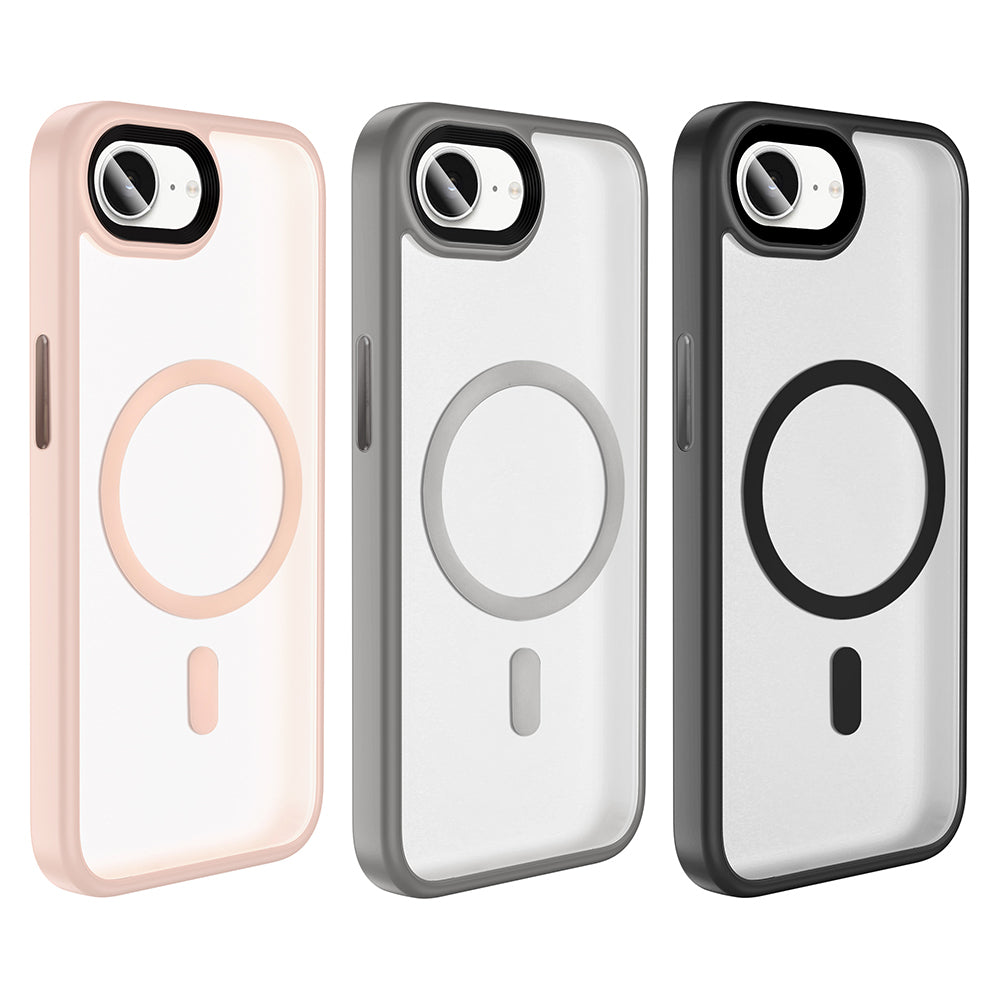 Apple iPhone 16E Case Matte Back Surface Wireless Charging Feature Zore Flet M-safe Cover Black