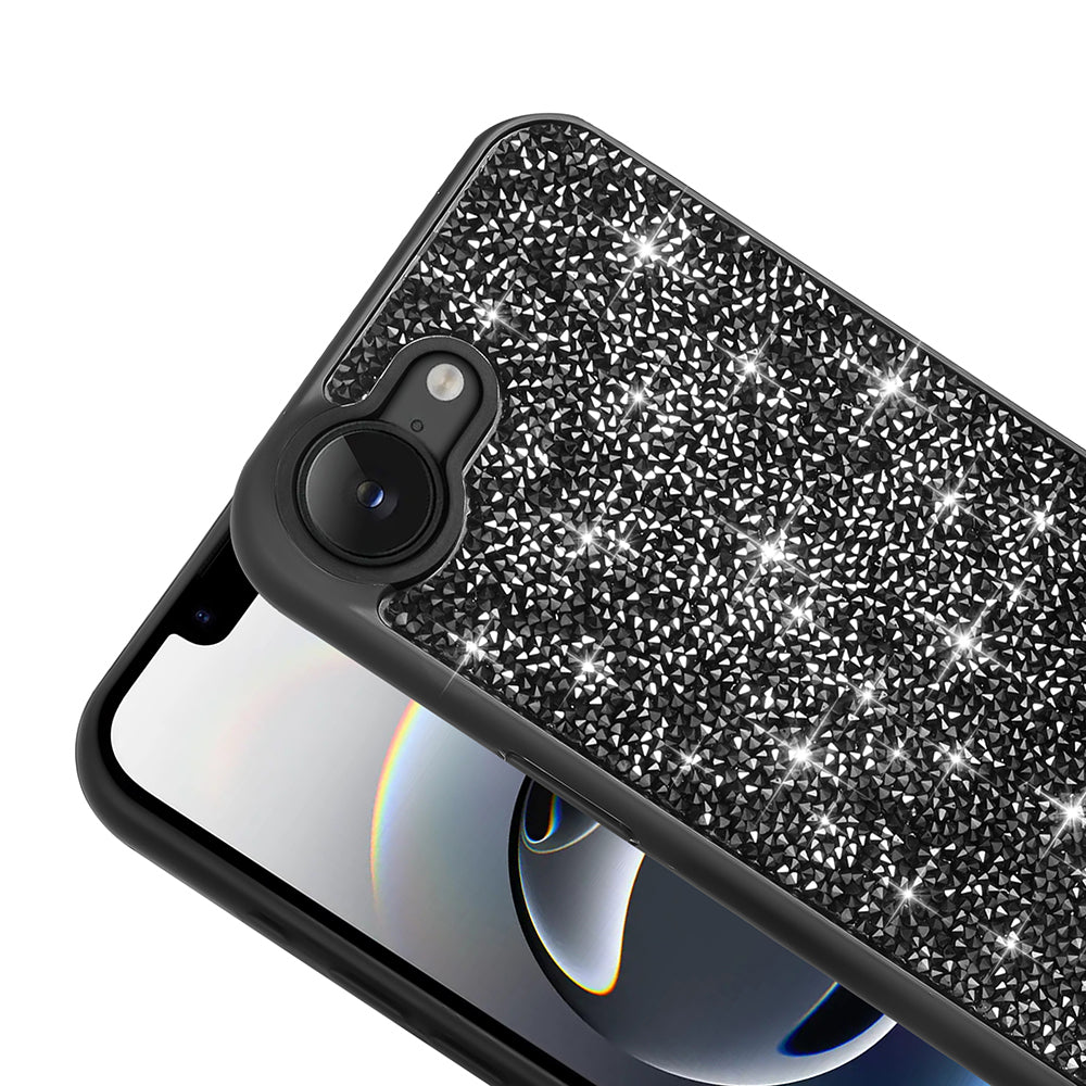 Apple iPhone 16E Case Shiny Stone Design Zore Diamond Cover Black