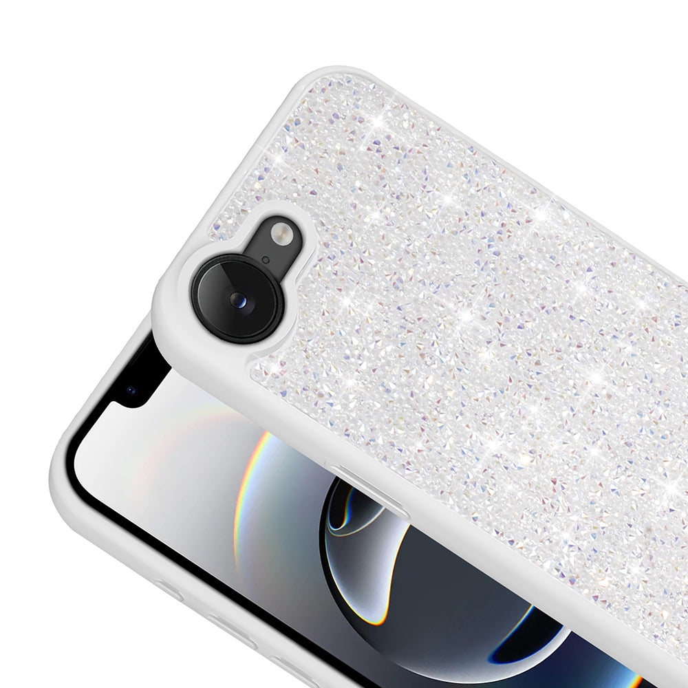 Apple iPhone 16E Case Shiny Stone Design Zore Diamond Cover White