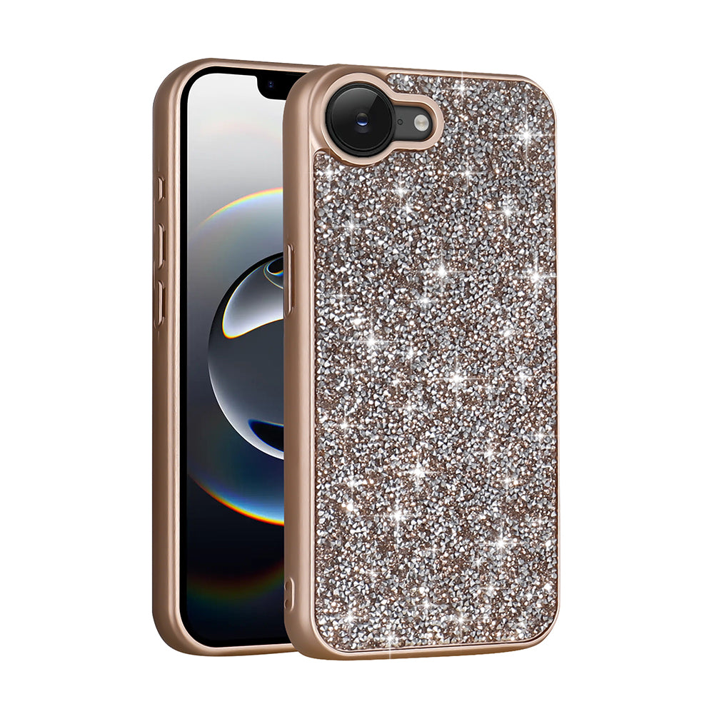 Apple iPhone 16E Case Shiny Stone Design Zore Diamond Cover Black